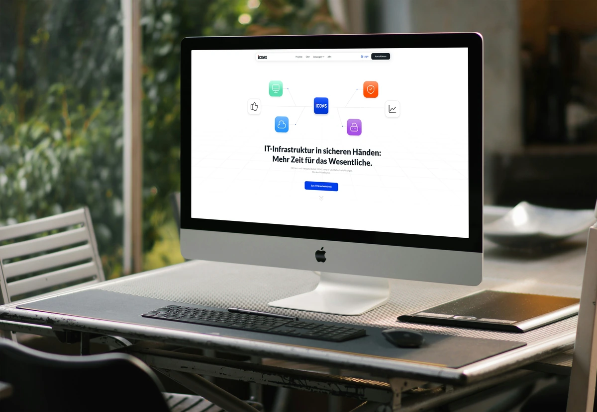 ICONS Website mit Einstieg zu IT-Infrastruktur und Leistungen
